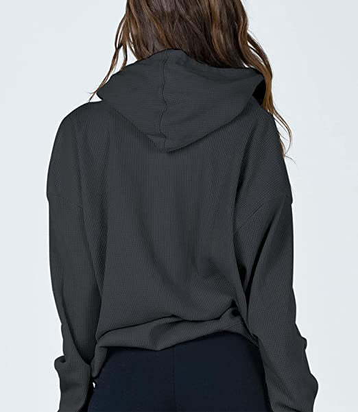 Casual Zip Up Drawstring Hoodie Sweatshirt