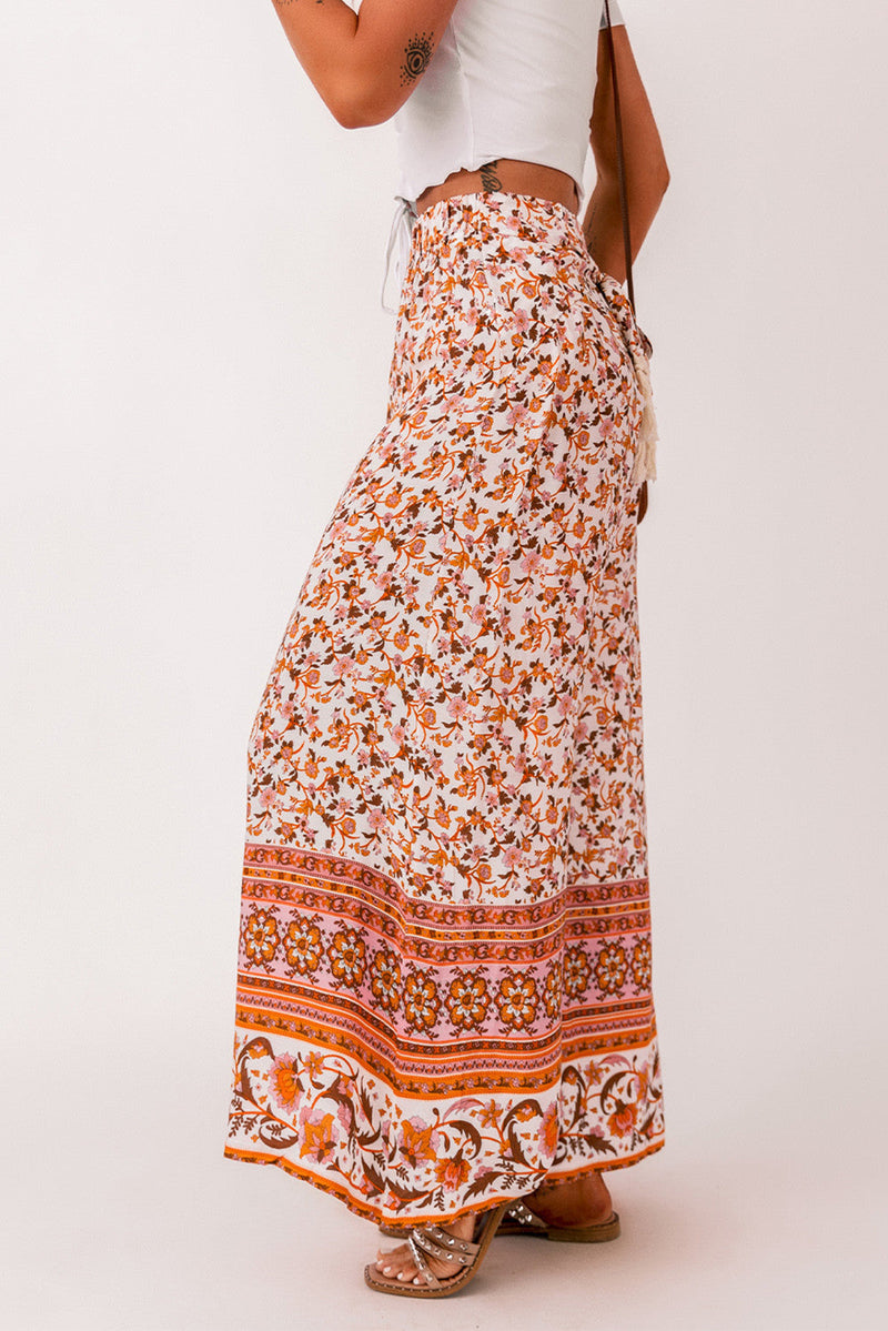 Boho Floral Wide Leg Palazzo Pants