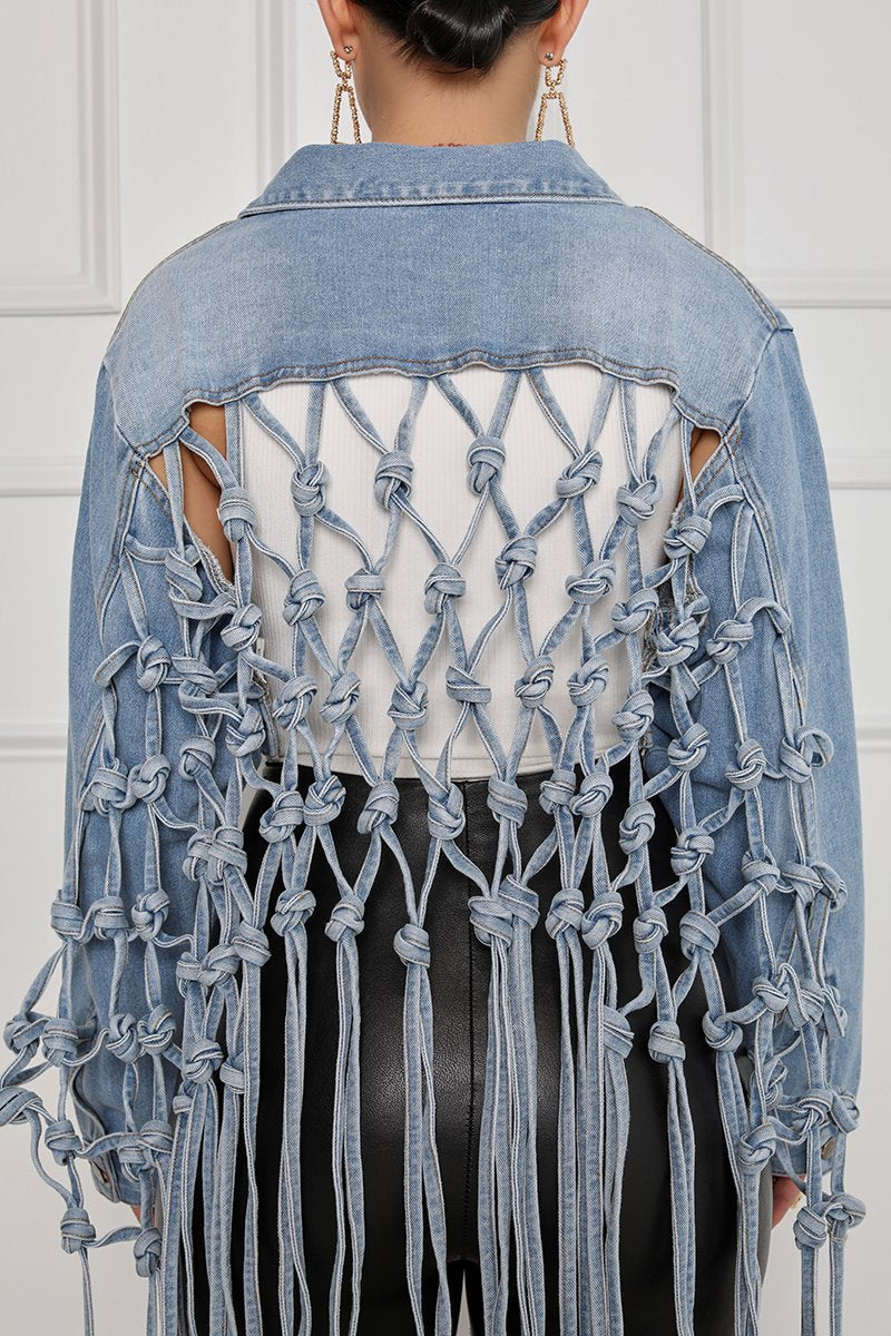 Casual Long Sleeve Denim Jean Top