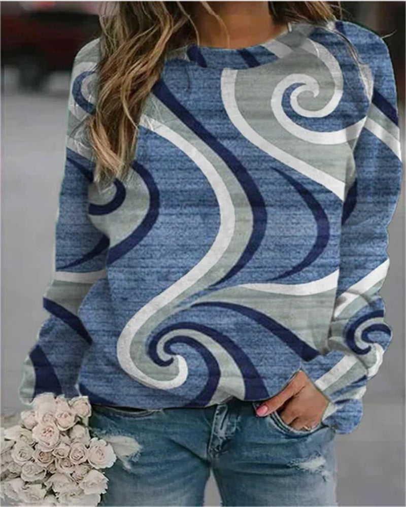 Elegant Crew Neck Long Sleeve Sweatshirt