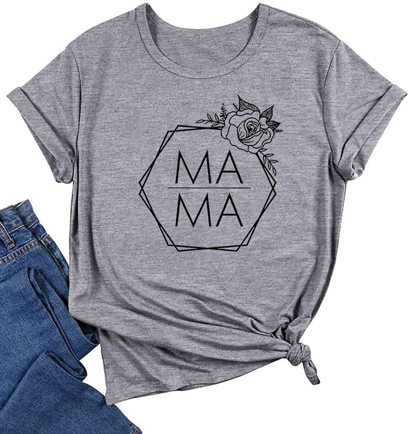 MAMA Printed Short Sleeve Round Neck T-Shirt