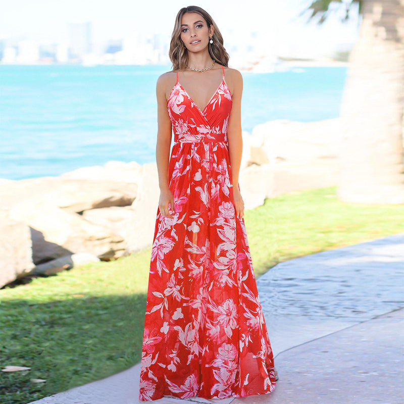 Spaghetti Strap Floral Maxi Dress