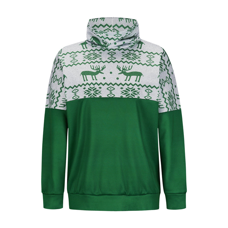 Turtle Neck Long Sleeve Ox Printed Sweatshirt