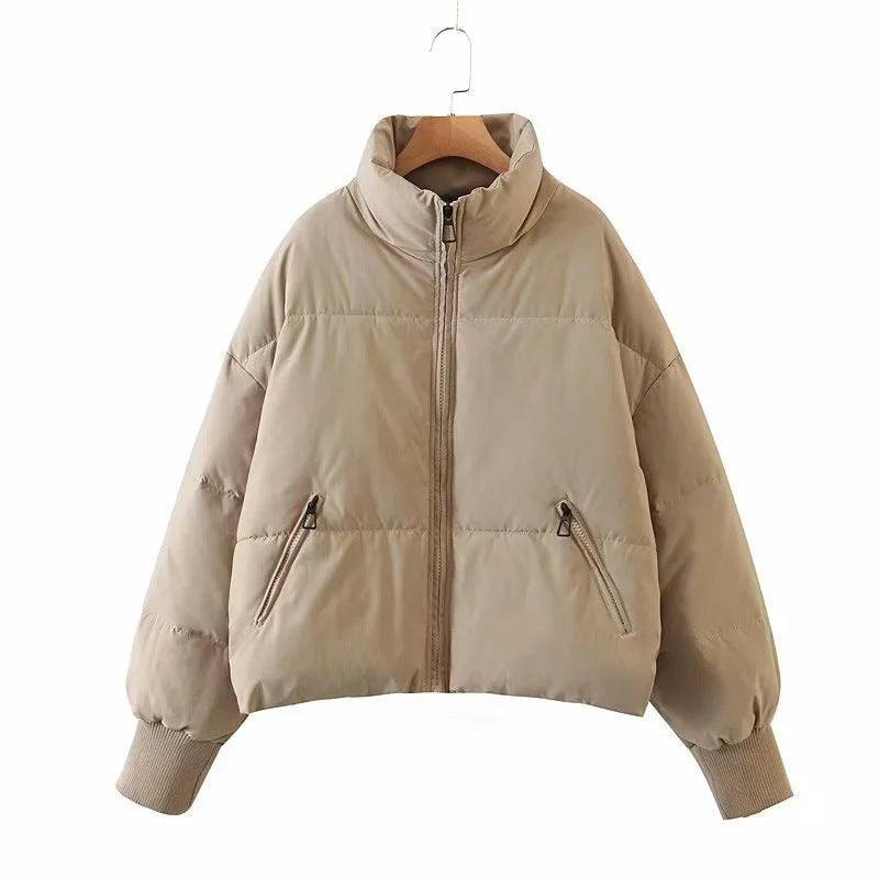 Zip Up Pocketed Warm Padded Jacket