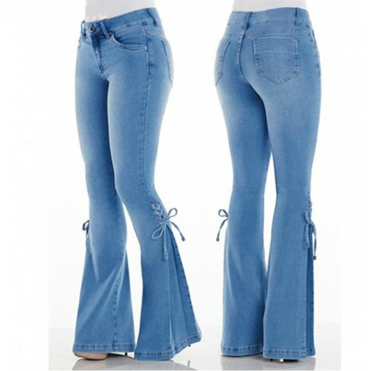 Wide Leg Long Denim Jean Pants