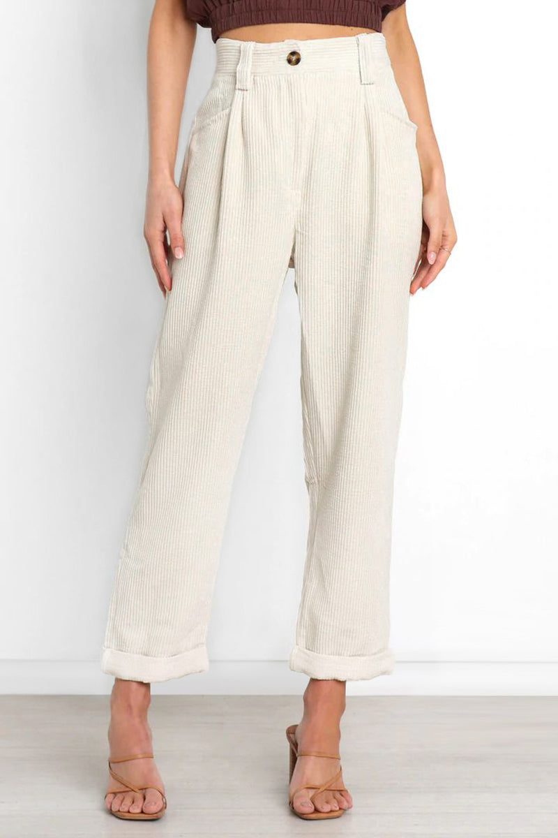 High Waisted Baggy Corduroy Pant