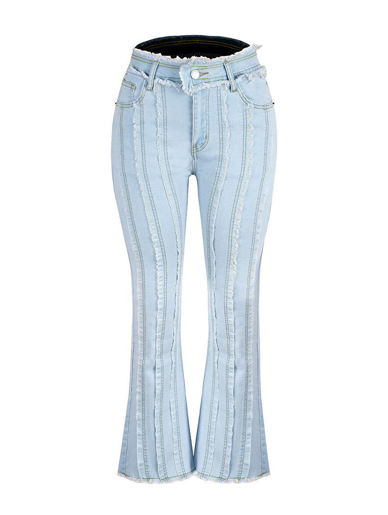 High Waist Wide Leg Casual Jean Pants