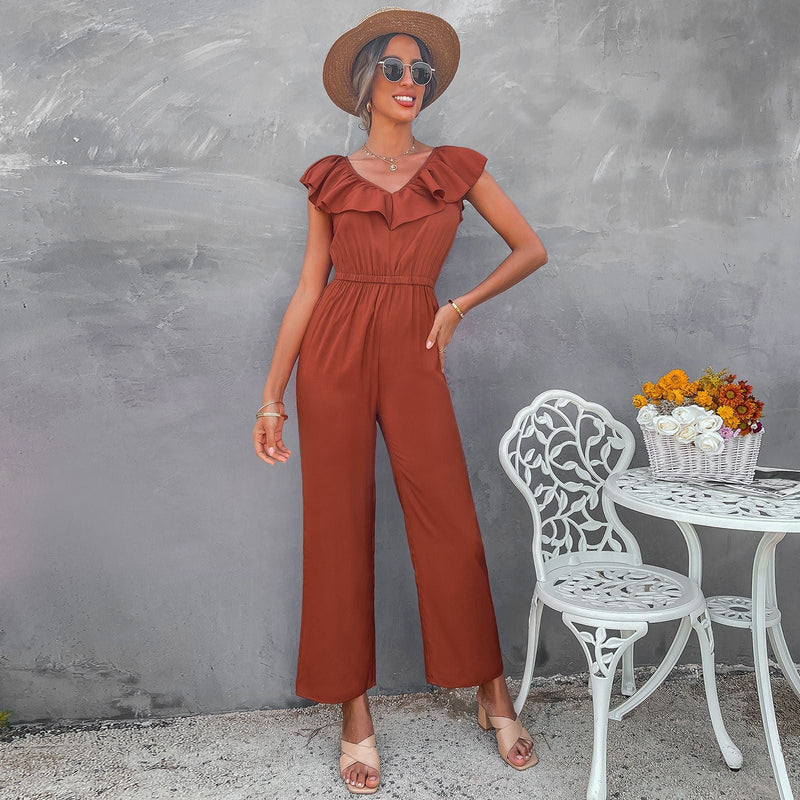 Elegant V Neck Tank Jumpsuit