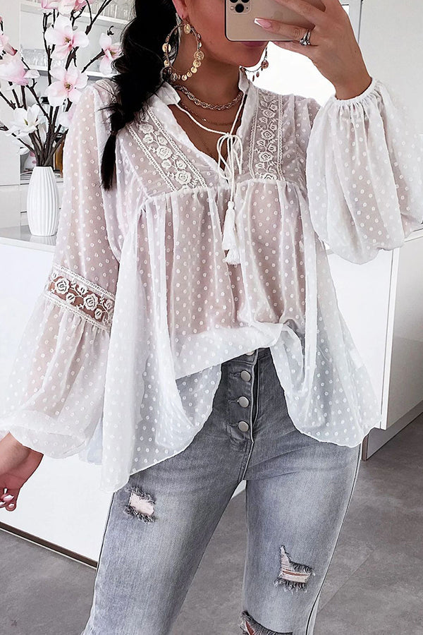 Swiss Dot Babydoll Top