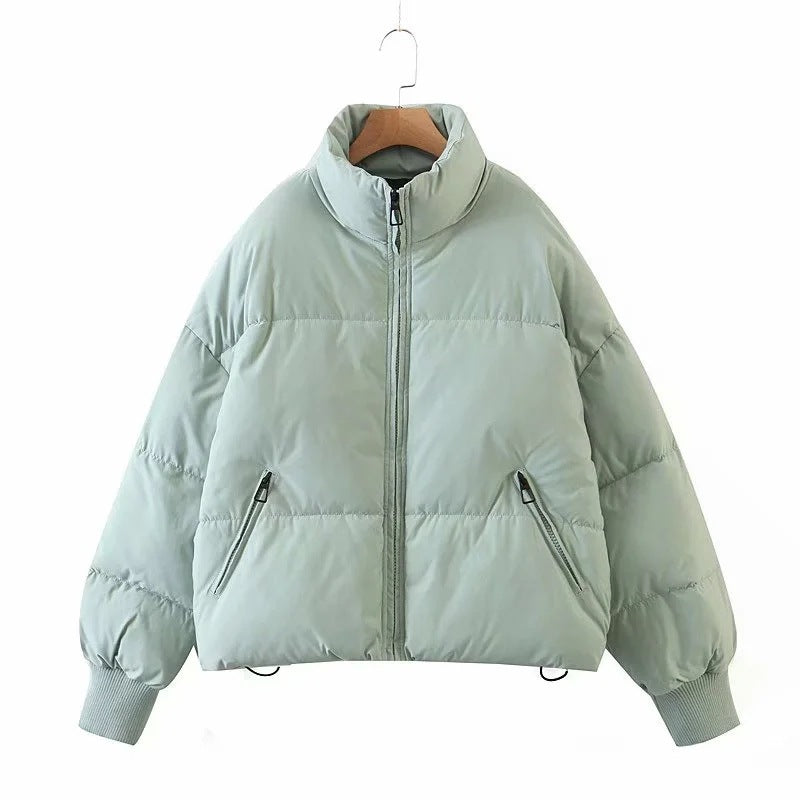 Zip Up Pocketed Warm Padded Jacket