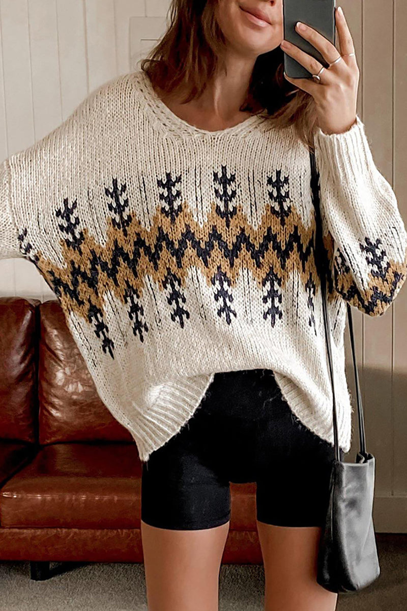 Christmas Tree V Neck Sweater