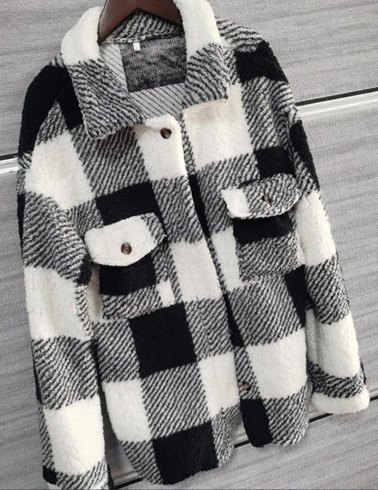 Long Sleeve Button Sherpa Jacket Coat