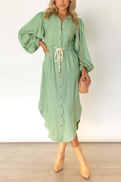 Fashion Week Button Down Shirt Dress