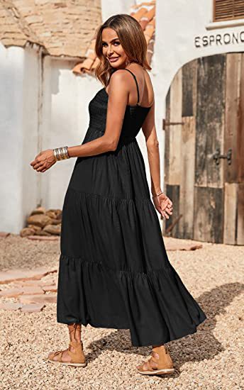 Sleeveless Spaghetti Strap Elastic Chest Maxi Dress