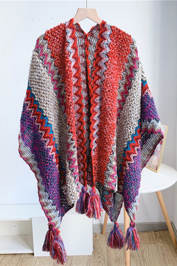 Boho Crochet Kimono With Tassels