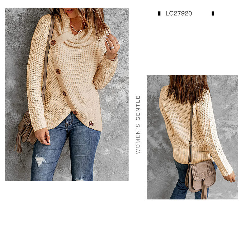 Long Sleeve Chunky Cowl Neck Sweaters