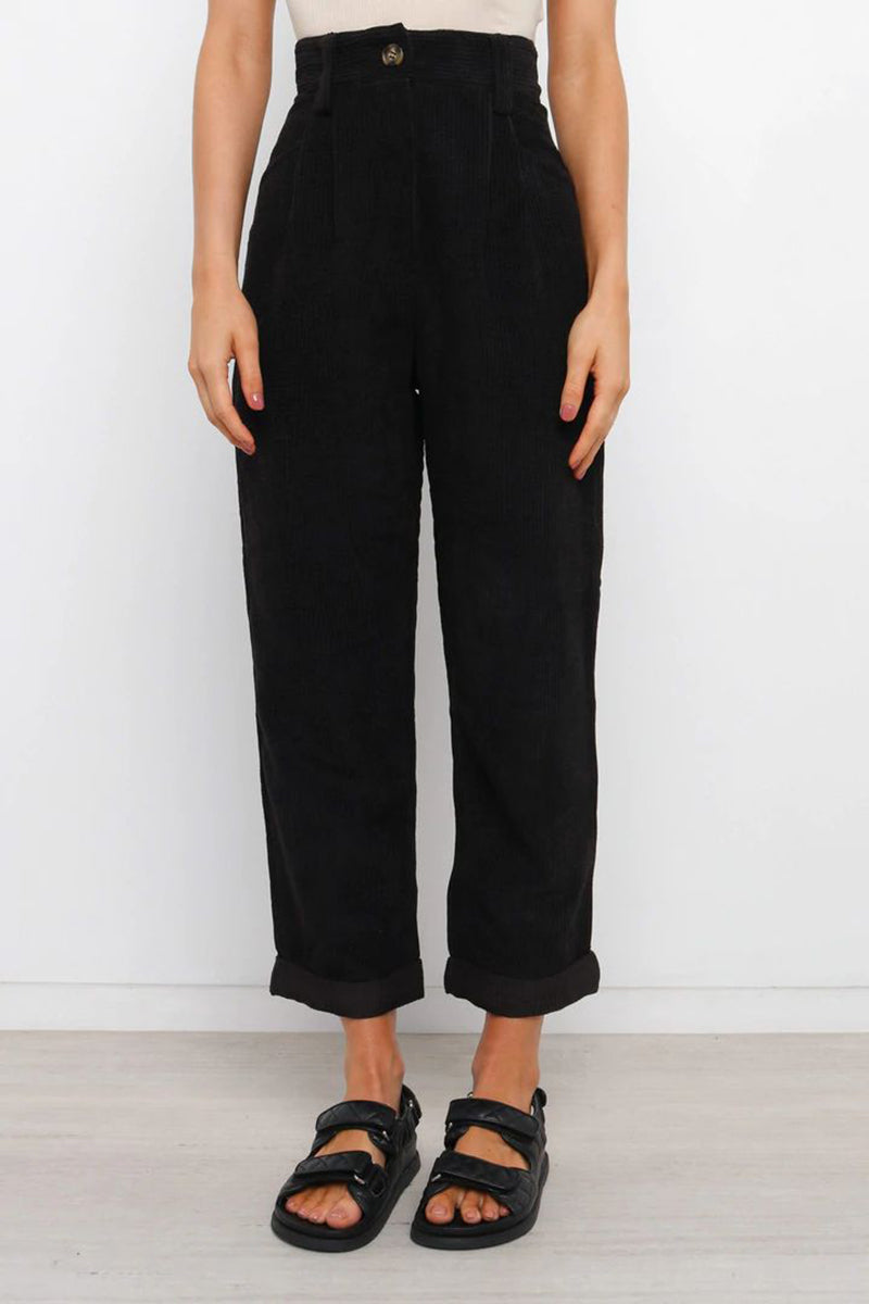 High Waisted Baggy Corduroy Pant