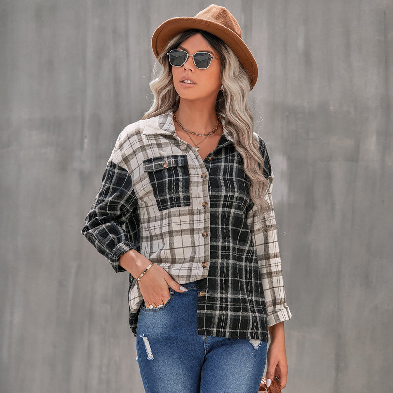 Long Sleeve Plaid Front Pocket Shirt