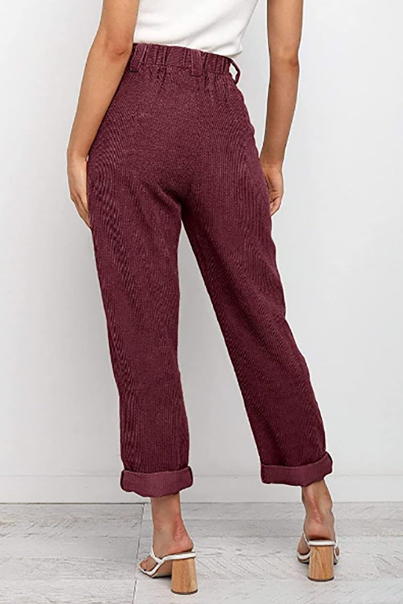 High Waisted Baggy Corduroy Pant