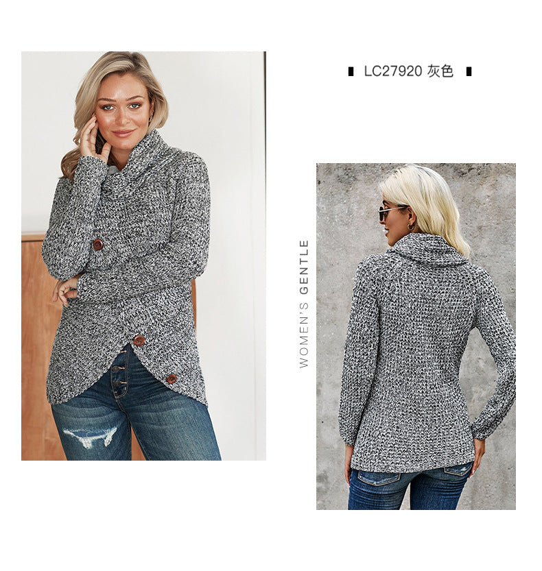 Long Sleeve Chunky Cowl Neck Sweaters