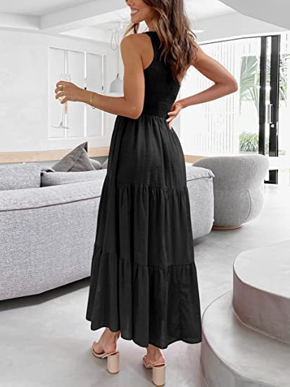 One Shoulder Sleeveless High Waist Maxi Dress