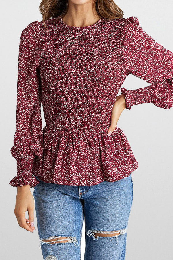 In the Moment Floral Smocked Top