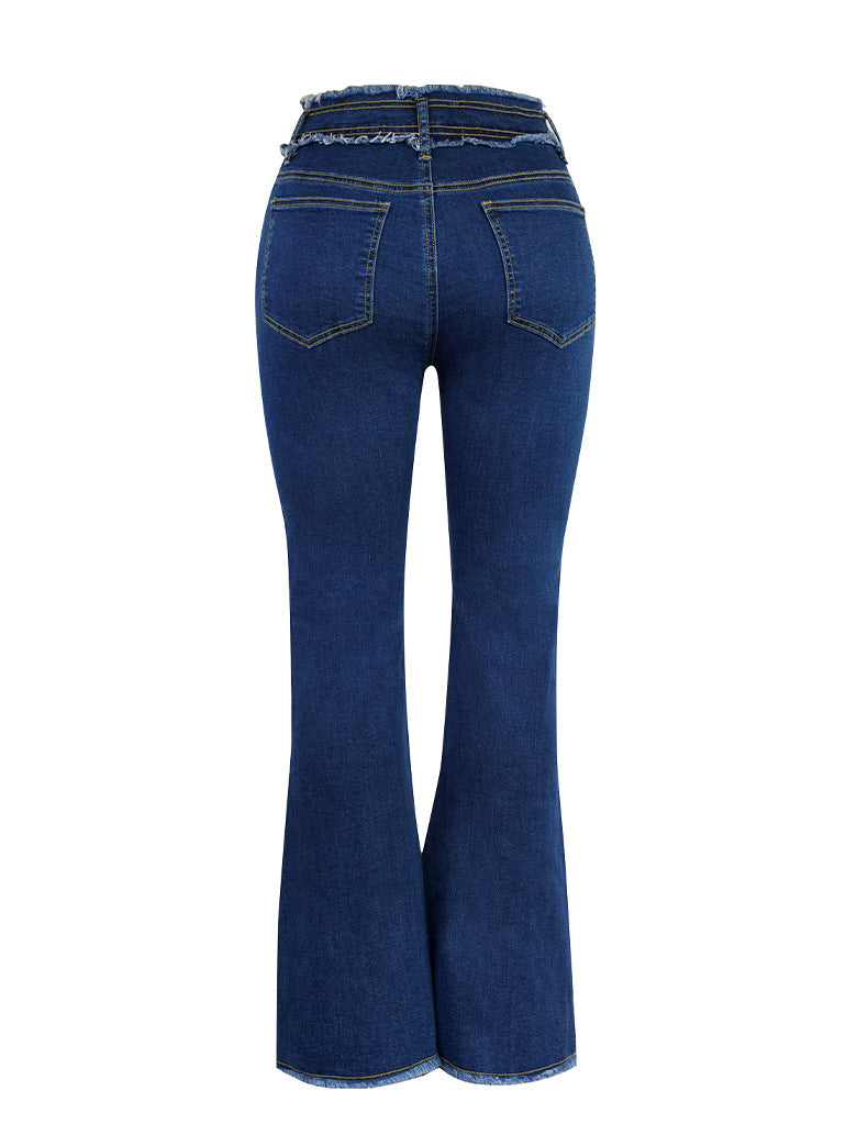 High Waist Wide Leg Casual Jean Pants