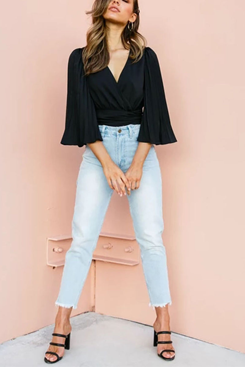 Dance All Night Kimono Sleeve Wrap Top