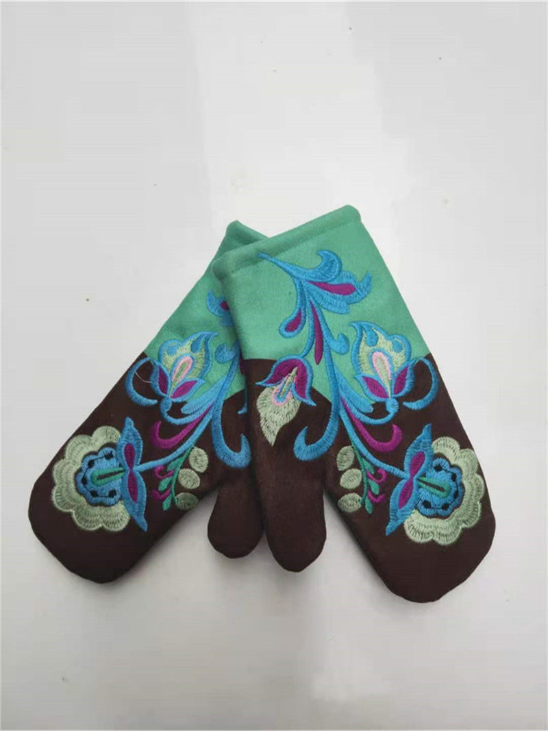 Floral Warm Winter Gloves