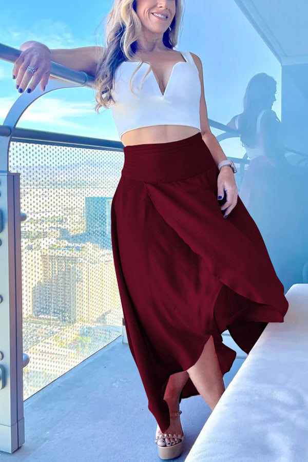 High Low Flare Shape Maxi Skirts