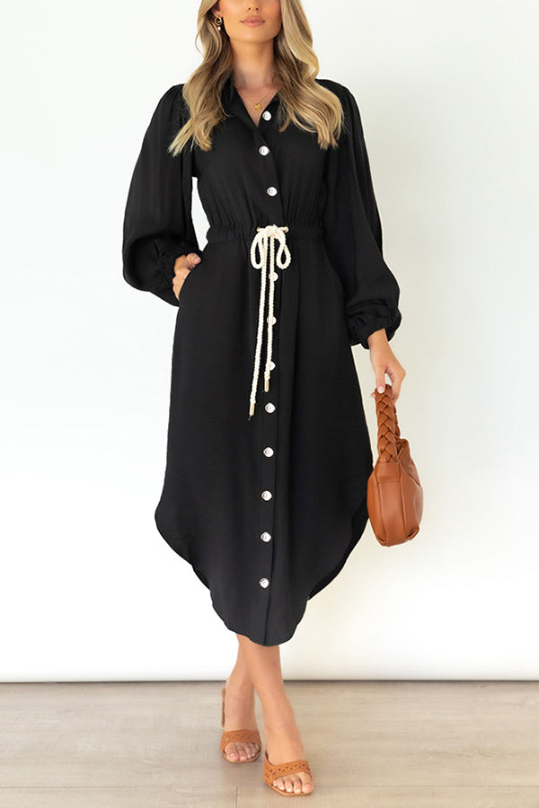 Fashion Week Button Down Shirt Dress