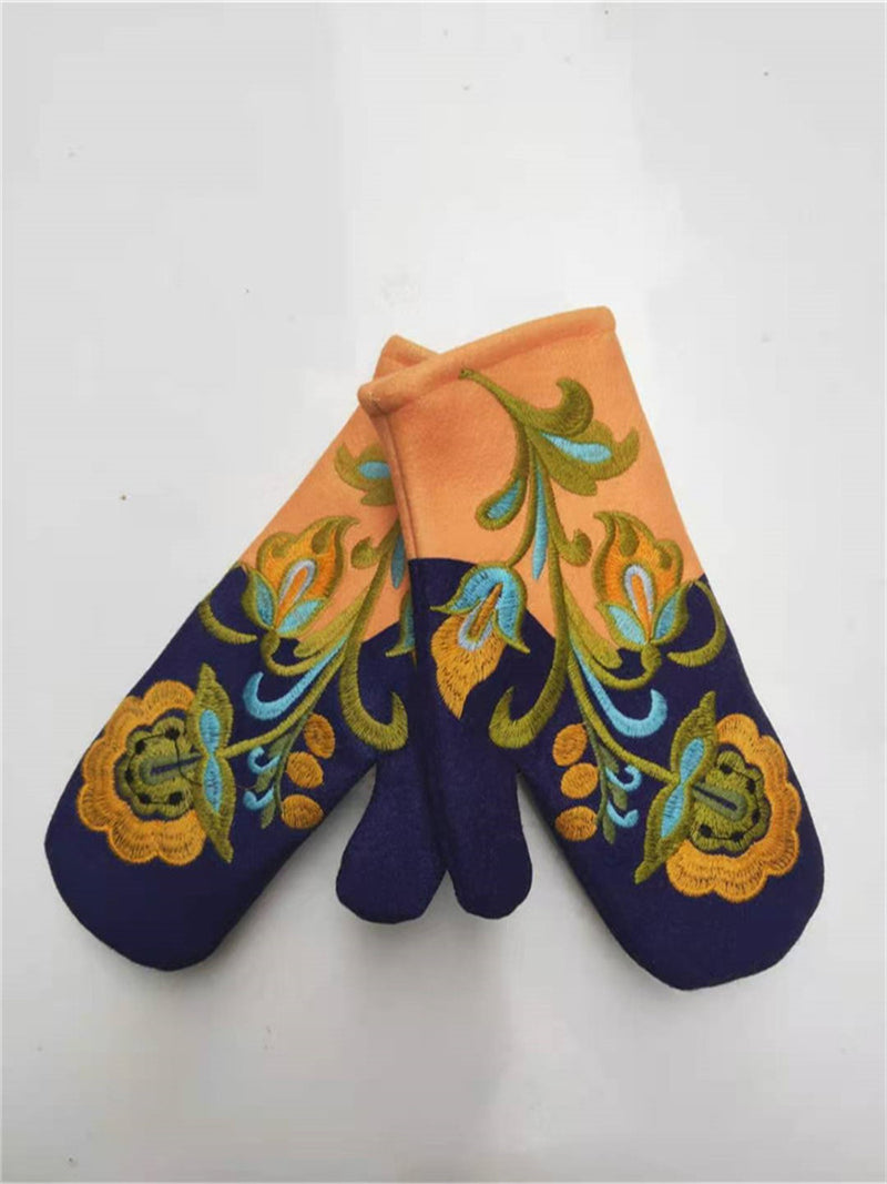 Floral Warm Winter Gloves