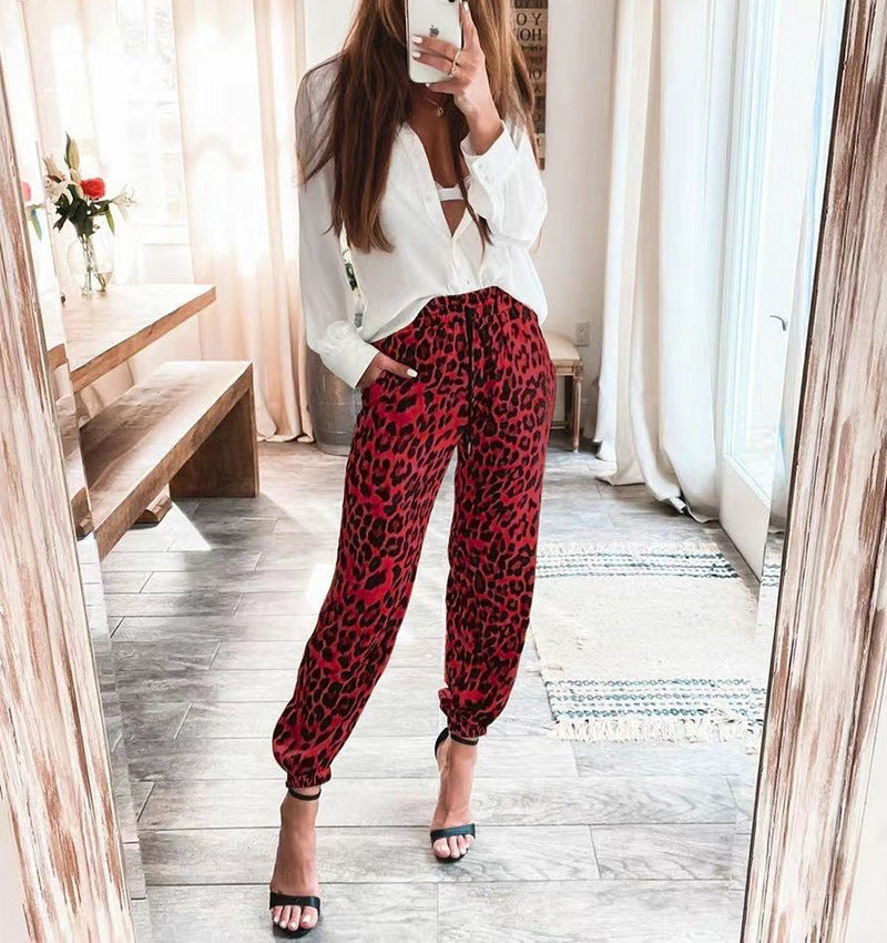 Leopard Long Casual Trouser Pants