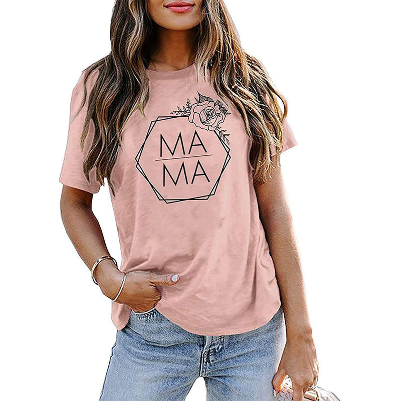 MAMA Printed Short Sleeve Round Neck T-Shirt