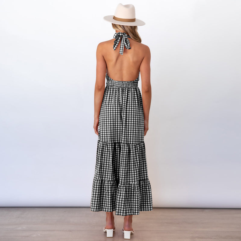 Backless Sleeveless Cross Maxi Dress