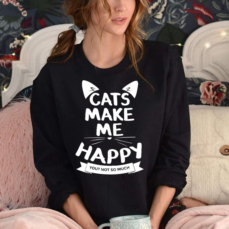 Long Sleeves Round Neck Letters Printed Sweatshirt