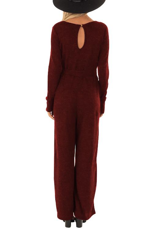 V-Neck Belted Wide-Leg Jumpsuit