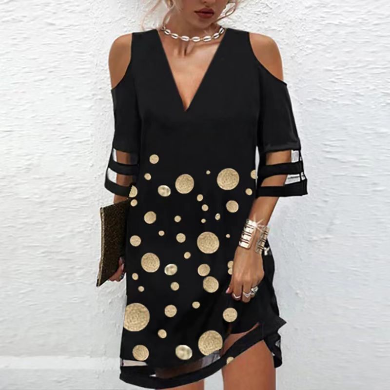 Sexy Bodycon Off Shoulder V-Neck Mini Dress