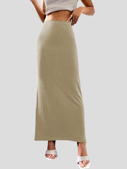 Women's Skirts Casual Solid Slim Fit Maxi Skirt