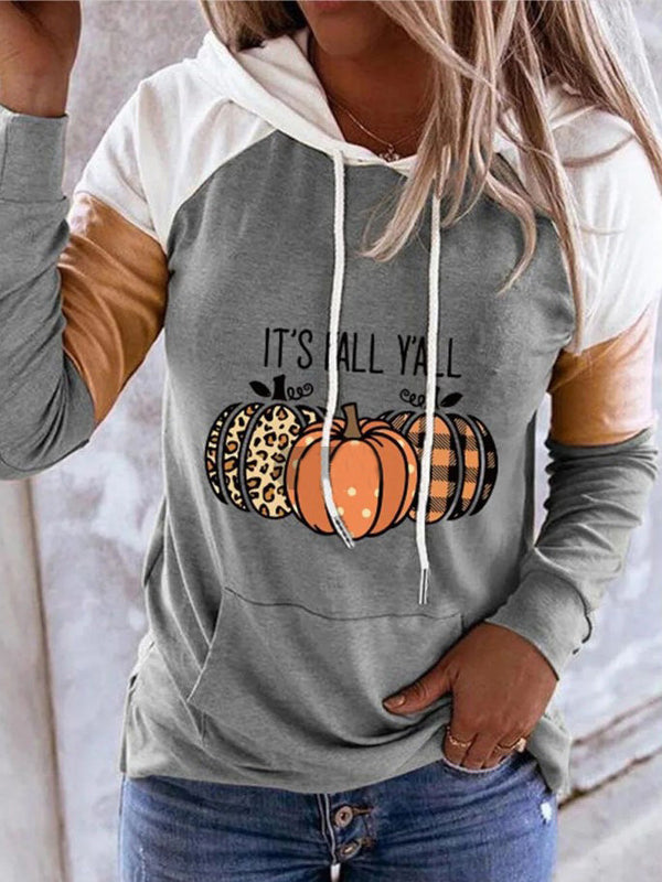 Women's Hoodies Printed Pocket Long Sleeve Hoody