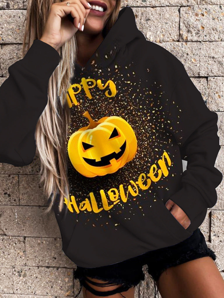 Women's Hoodies Printed Pocket Long Sleeve Casual Hoody