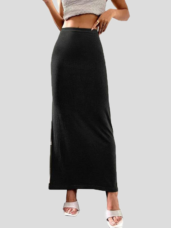 Women's Skirts Casual Solid Slim Fit Maxi Skirt