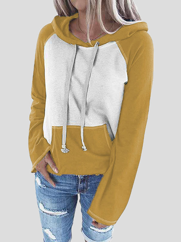 Women's Hoodies Colorblock Pocket Long Sleeve Casual Hoody