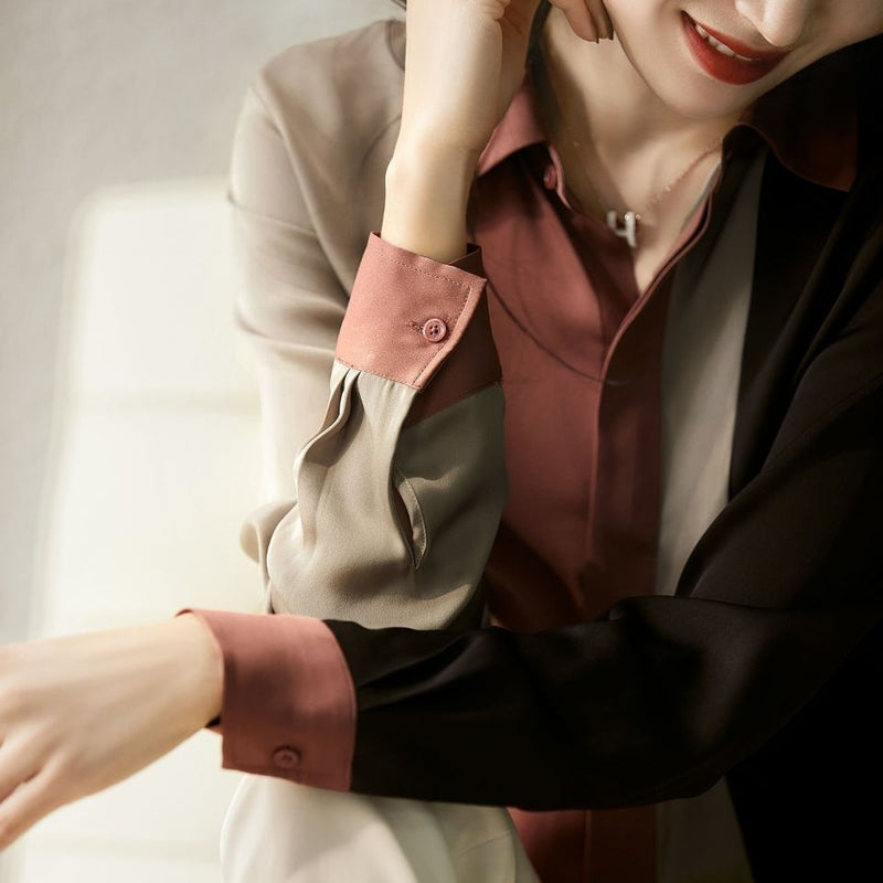 Casual Lapel Long Sleeve Collar Button Blouse