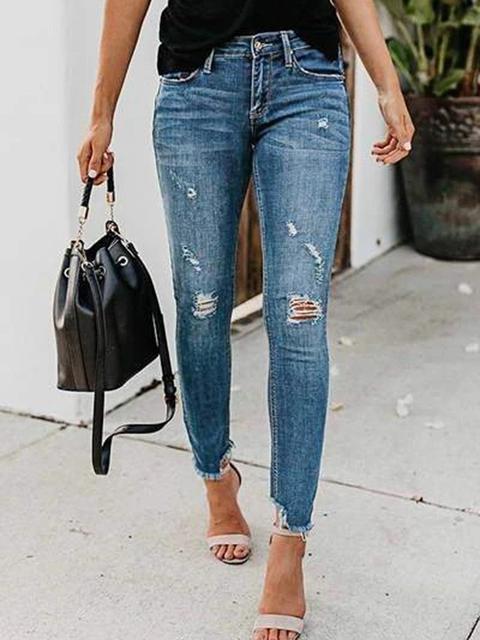 Skinny Ripped Denim Pants