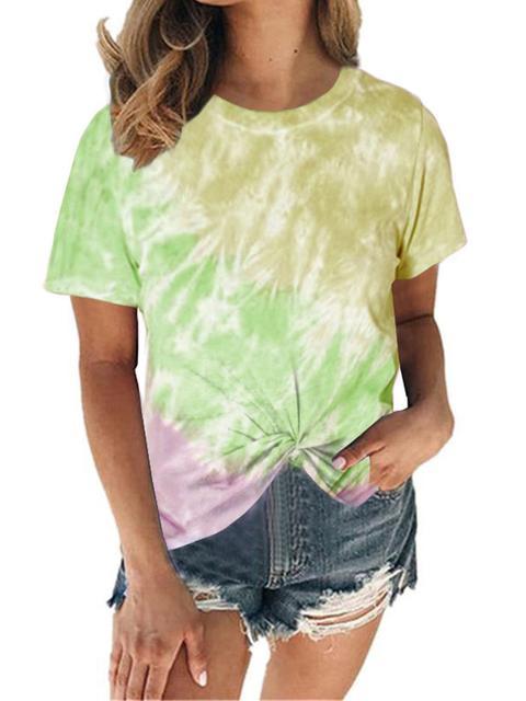 Tie-dye Printed Knot Twist Tops