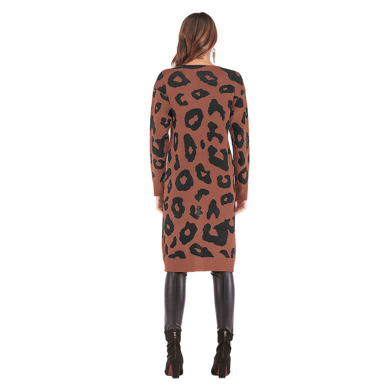 Women's Leopard Print Cardigan Sweater