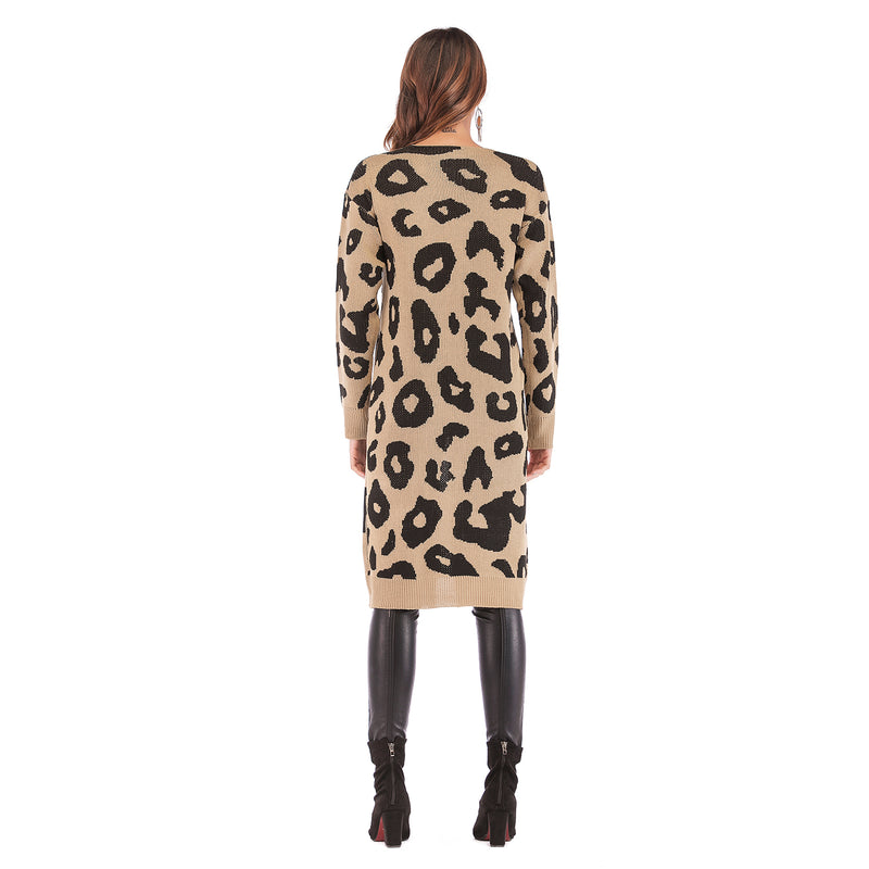 Women's Leopard Print Cardigan Sweater