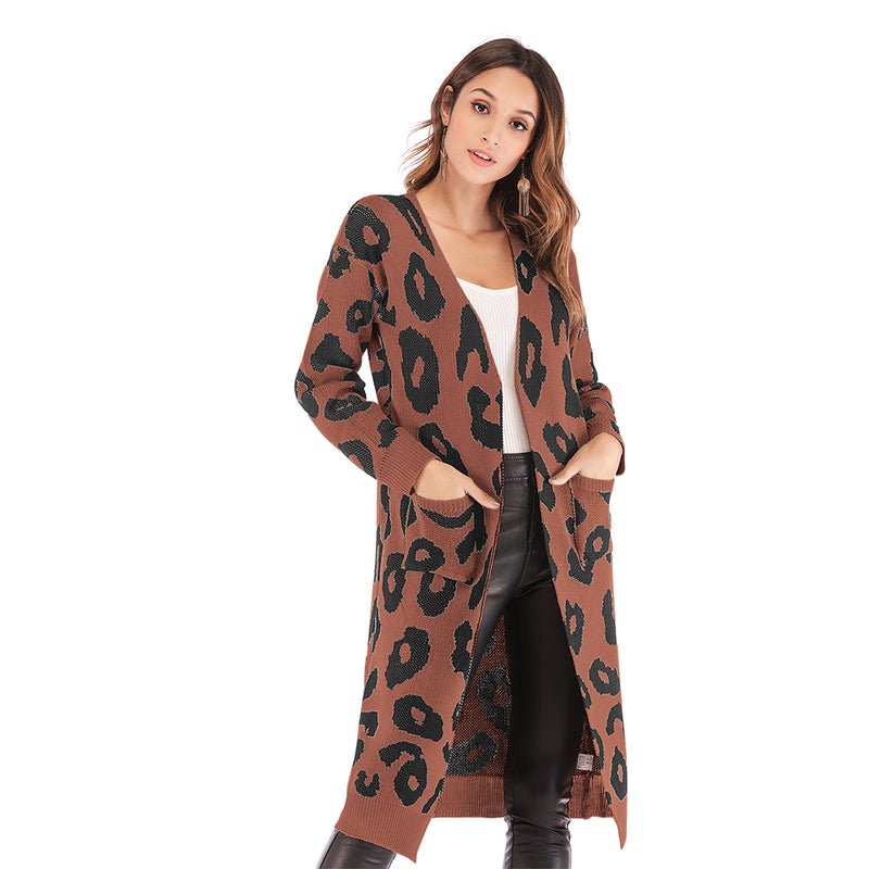 Women's Leopard Print Cardigan Sweater