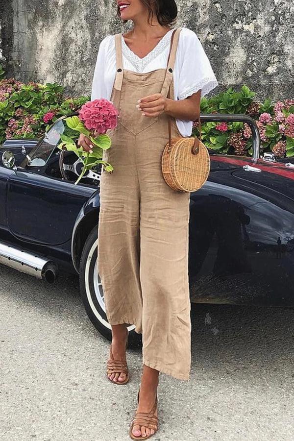 Loose -fit versatile Casual Wide-leg Jumpsuit